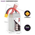 GAONENG GNB 1300MAH 22,8 V HV 6S 50C 100C HV XT60 LiPo-Akku Soft Pack Long Range FreeStyle FPV DRONE LiHV Hochspannung